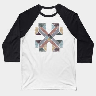 Western Tribal Abstract Geometry with Earth Tones Baseball T-Shirt